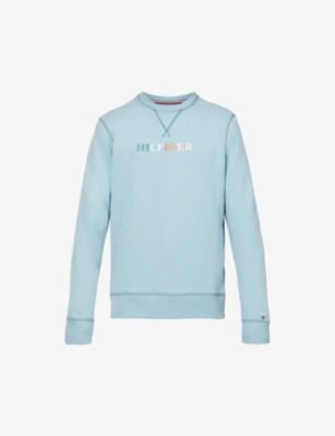 Rainbow-stitch branded cotton-jersey sweatshirt