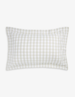THE WHITE COMPANY THE WHITE COMPANY WHTENATURL STANFORD GINGHAM KING BRUSHED COTTON-FLANNEL DUVET COVER 56076821