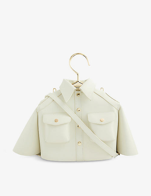 MARRKNULL: Hanger button-embellished leather cross-body bag