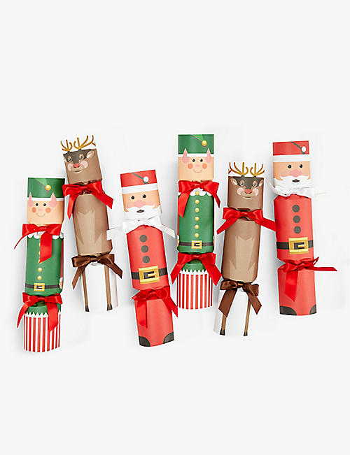 CHRISTMAS: North Pole Friends graphic-print paper Christmas crackers pack of six