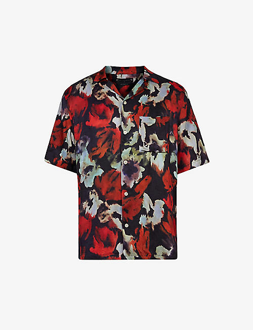 ALLSAINTS: Rosea rose-print camp-collar shirt