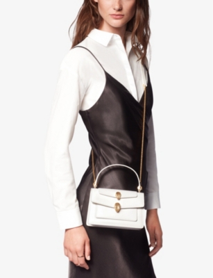 Shop Bvlgari Womens White X Alexander Wang Serpenti Forever Leather Cross-body Bag