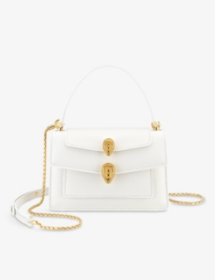 Shop BVLGARI Serpenti Forever Leather Shoulder Bag