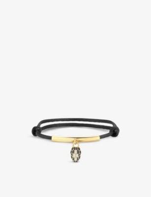 Bvlgari Womens Black Serpenti Forever Cord, Brass, Agate And Enamel Bracelet