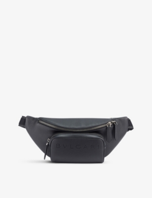 BVLGARI: Logo-embossed leather belt bag