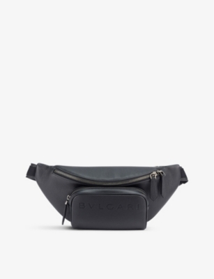 Bvlgari Black Logo-embossed Leather Belt Bag
