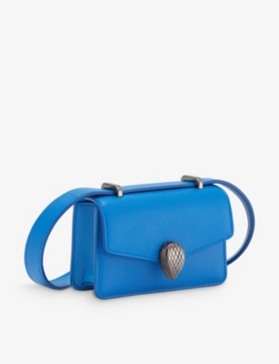 Bvlgari Womens Blue Serpenti Forever Micro Leather Cross-body Bag