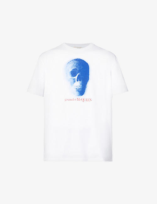 ALEXANDER MCQUEEN: Faded skull-print cotton-jersey T-shirt