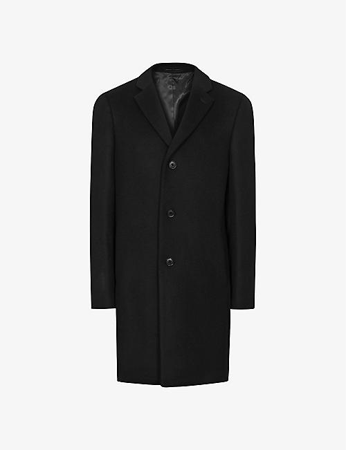 REISS: Gable notch-lapel single-breasted wool-blend coat