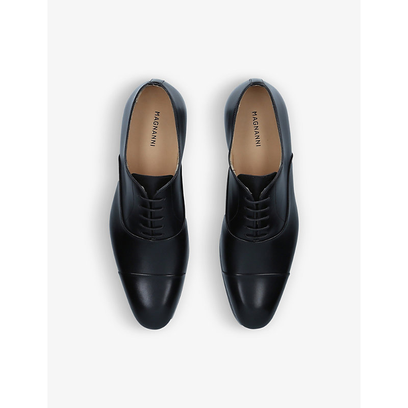 Shop Magnanni Lace-up Leather Oxford Shoes In Black