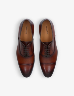 Shop Magnanni Men's Tan Lace-up Leather Oxford Shoes
