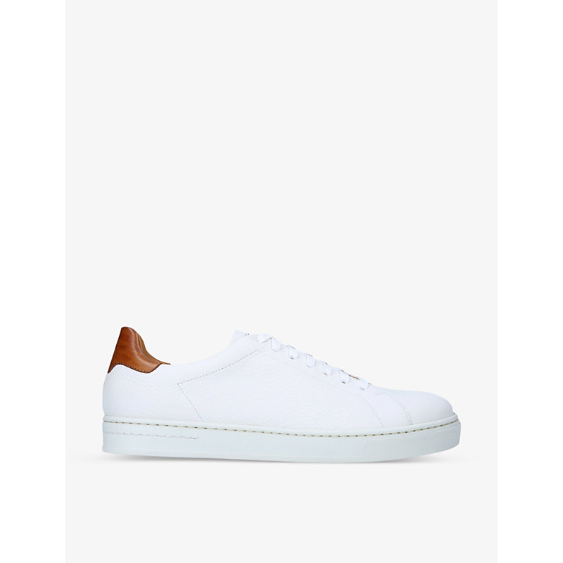 Magnanni Artesano Embossed Leather Trainers In White/comb