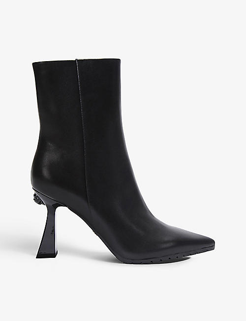 KURT GEIGER LONDON: London pointed-toe heeled leather ankle boots