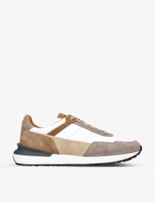 MAGNANNI: Bravo colour-block leather low-top trainers