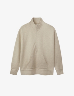 Half-zip organic cotton-blend sweatshirt