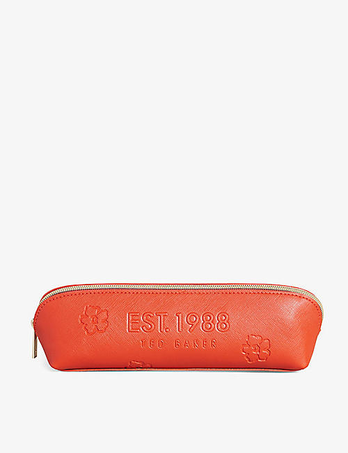 TED BAKER: Lilaahh floral-embossed faux-leather brush case