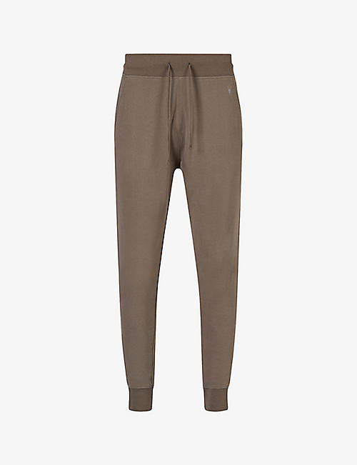 ALLSAINTS: Raven logo-embroidered tapered-leg cotton-jersey jogging bottoms