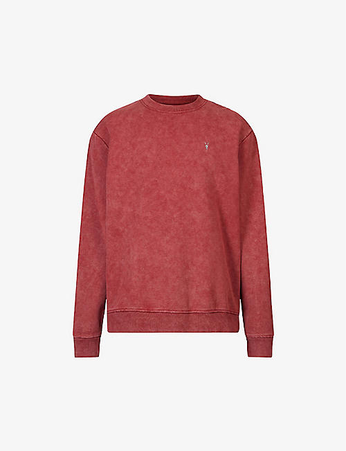 ALLSAINTS: Saka Ramskull-embroidered organic-cotton sweatshirt