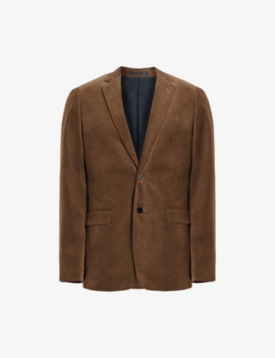Allsaints Kiels Slim Fit Corduroy Blazer In Faded Brown