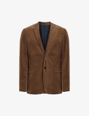 ALLSAINTS ALLSAINTS MEN'S FADED BROWN KIELS SINGLE-BREASTED STRETCH-CORDUROY BLAZER