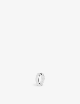 Maria Black Axton Chunky White Rhodium-plated 925 Sterling-silver Huggie Hoop Earring
