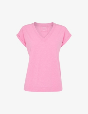 WHISTLES WHISTLES WOMEN'S PINK WILLA ORGANIC COTTON-JERSEY T-SHIRT,56134583