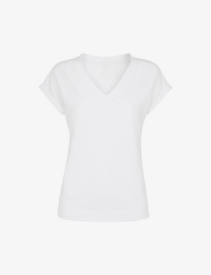 Whistles Womens White Willa Organic Cotton-jersey T-shirt
