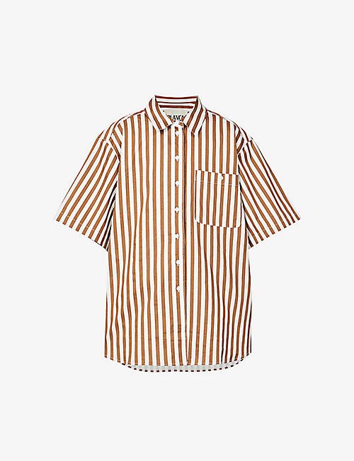 BLANCA STUDIO: Bobby relaxed-fit striped stretch-cotton shirt