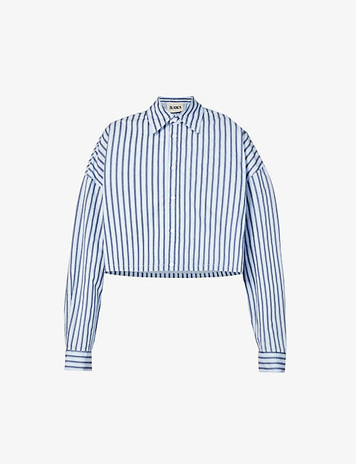 BLANCA STUDIO: Fred striped cotton shirt