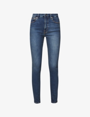 Good American Good Legs Slim-fit High-rise Organic-cotton-blend Denim Jeans In Blue609
