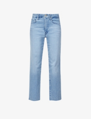 GOOD AMERICAN: Good Straight straight-leg high-rise stretch-denim jeans