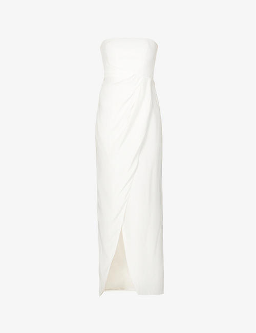 GAUGE81: Lica strapless silk maxi dress