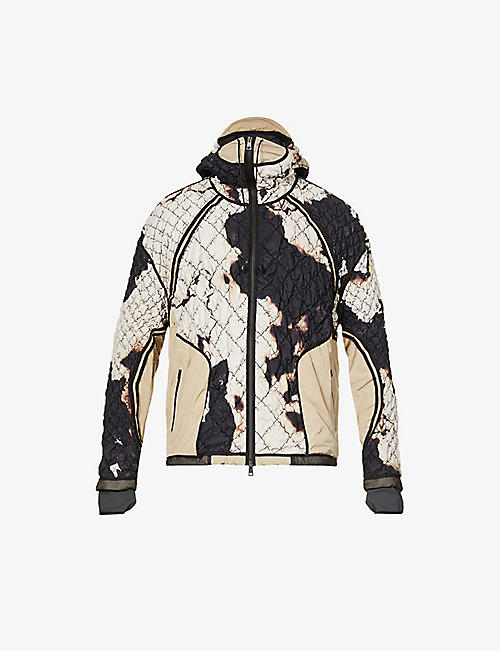 KUSIKOHC: Abstract-pattern boxy-fit woven-shell jacket
