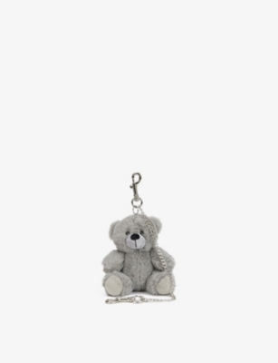 Vaquera Teddy Bear Stainless Steel Keyring In Baby Pink | ModeSens