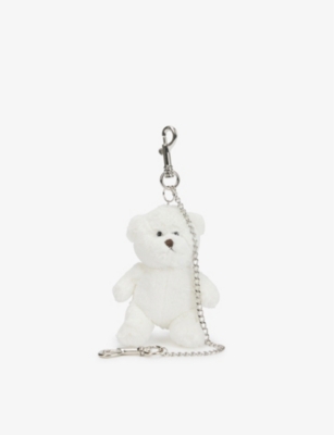Vaquera Teddy Bear Stainless Steel Keyring In White | ModeSens
