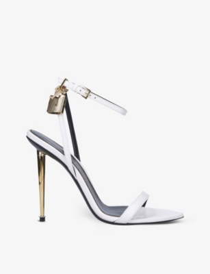 TOM FORD: Padlock leather heeled sandals