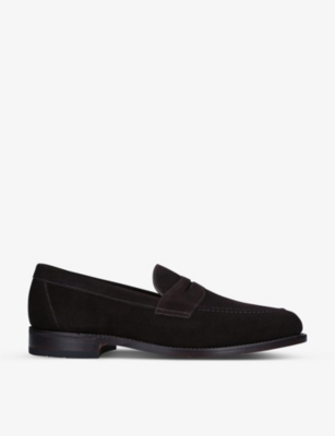Loake Imperial Strap Suede Loafers In Brown