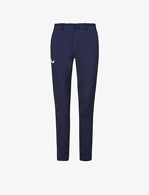 CASTORE: Brand-print regular-fit straight stretch-woven trousers