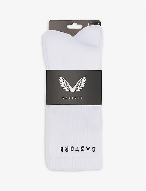 CASTORE: Pack of two stretch cotton-blend socks