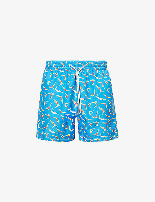 ARRELS BARCELONA: Virginie Morgand graphic-print relaxed-fit swim shorts