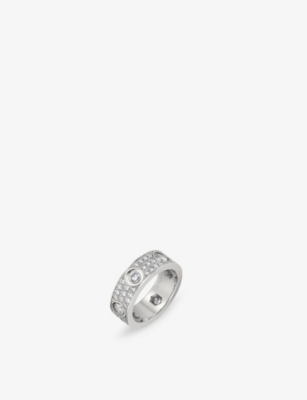 Cartier Womens White Gold Love 18ct White-gold And 72 Round Brilliant-cut Diamond Ring