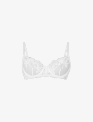 Bluebella Womens White Marseille Underwire Stretch-lace Bra