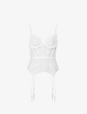 Bluebella Marseille Underwired Stretch-mesh Basque In White