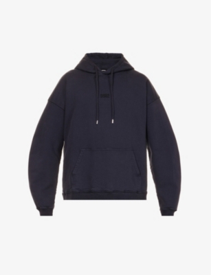 Relaxed-fit logo-embroidered stretch cotton-blend hoody