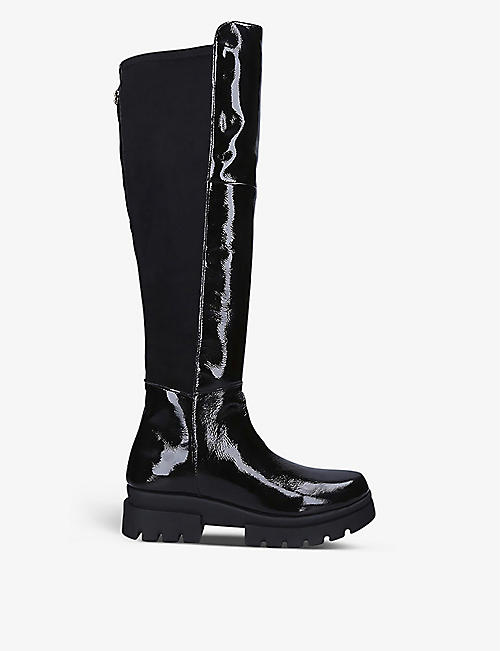 CARVELA COMFORT: Run 50 cleated-sole leather knee-high boots
