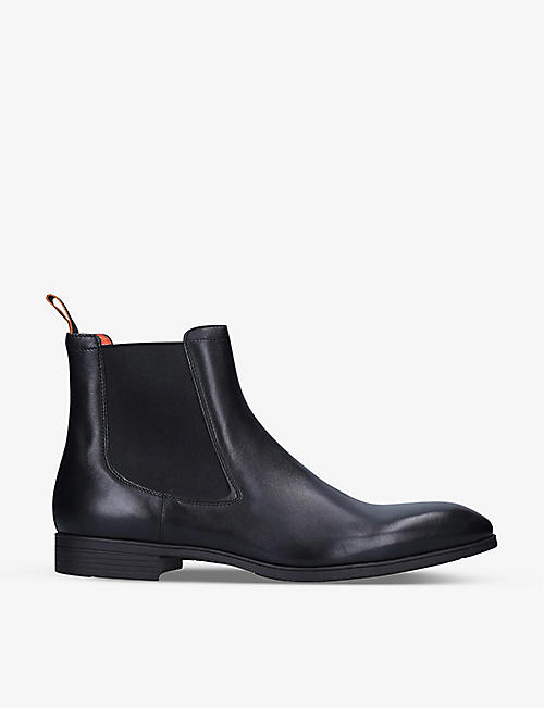 SANTONI: Simon leather Chelsea boots