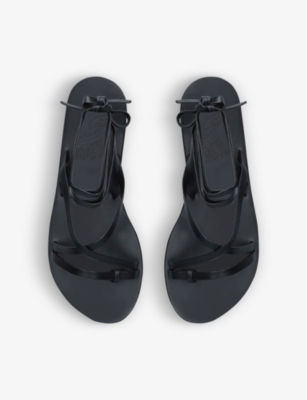 Shop Ancient Greek Sandals Women's Black Morfi Strappy Leather Sandals