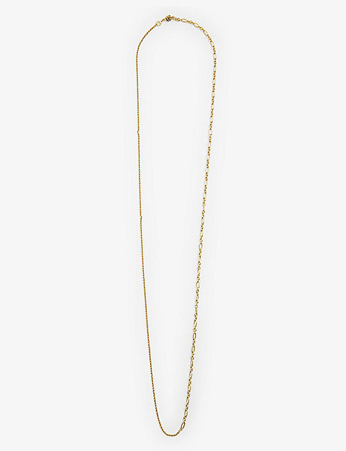 ANNI LU: String of Gold 18ct yellow gold-plated brass belly chain