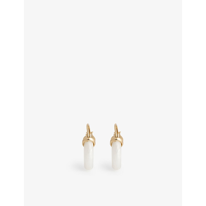 Anni Lu Petit Swell 18ct Yellow Gold-plated Brass And Resin Hoop Earrings