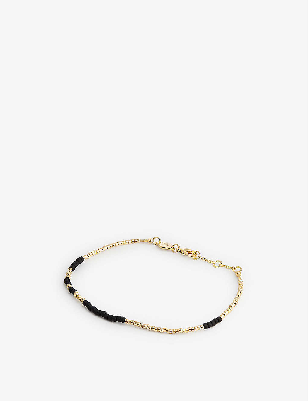 Anni Lu Women's Black Asym 18ct Yellow Gold-plated Brass And Glass Bead Bracelet